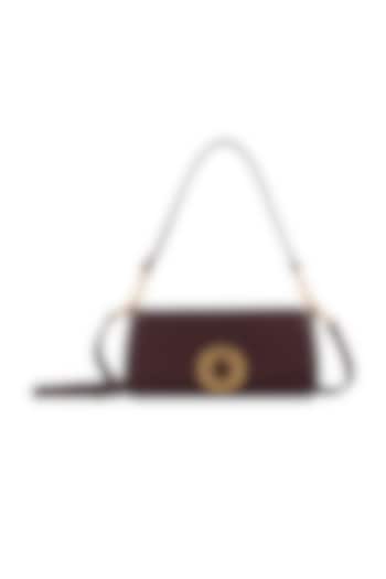 Brown Embellished Shoulder Bag by Aranyani