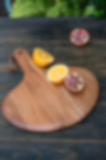 Brown Wood Rounded Chopping Board by Araana Home