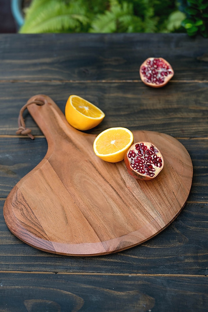 Brown Wood Rounded Chopping Board by Araana Home