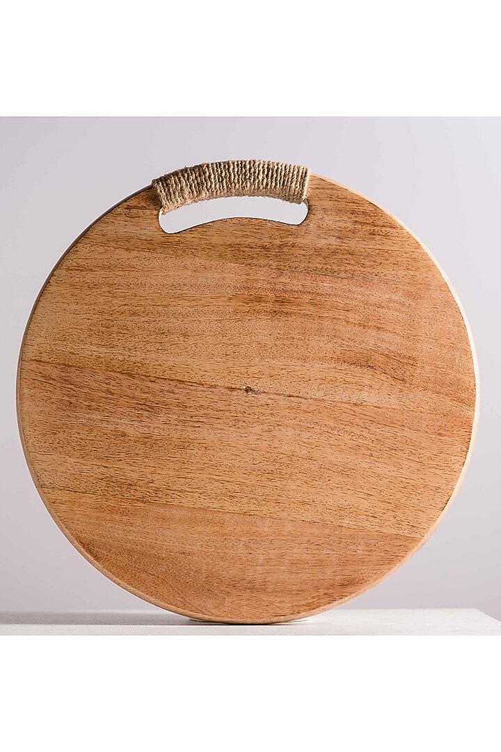 Brown Rounded Chopping Board With Rope Detailing by Araana Home at Pernia's Pop Up Shop