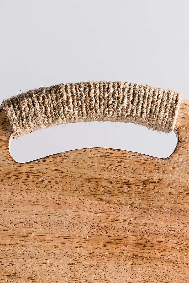 Brown Rounded Chopping Board With Rope Detailing by Araana Home at Pernia's Pop Up Shop