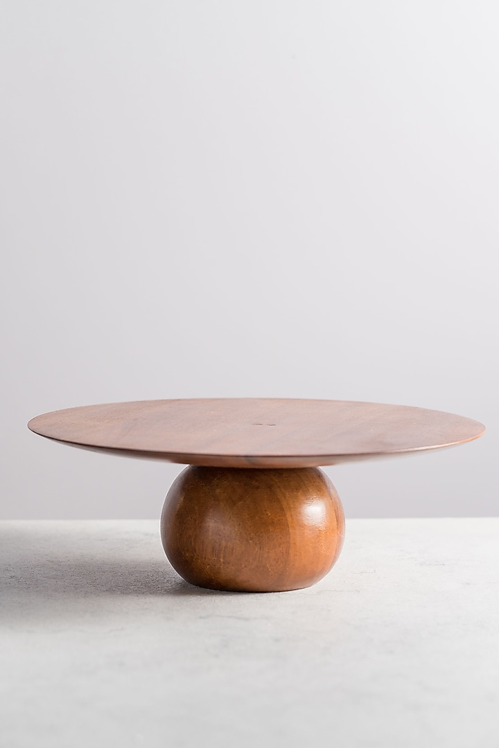 Brown Wood Cake Stand With Spatulas (Set of 3) by Araana Home at Pernia's Pop Up Shop