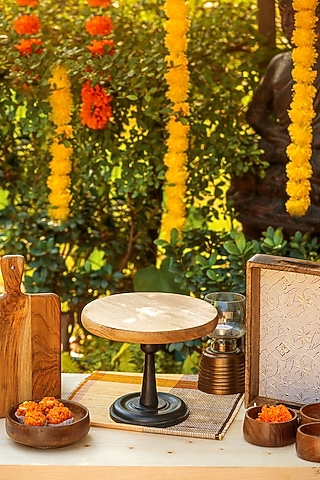 Brown Wood Detachable Cake Stand by Araana Home