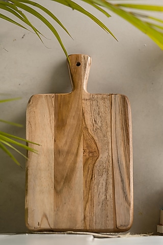 Natural Brown Wooden Chopping Board (Set of 2) by Araana Home