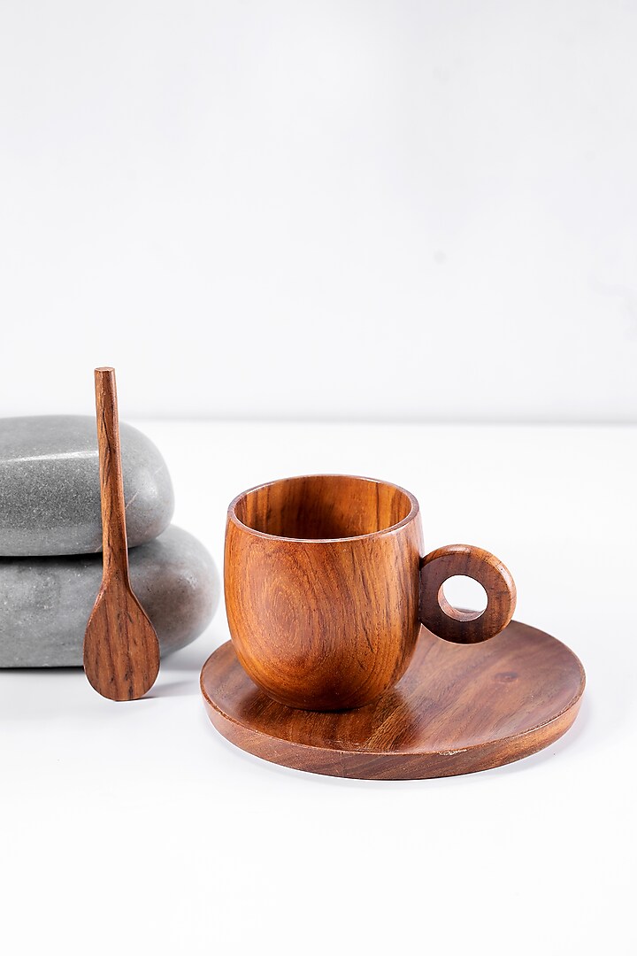 Brown Wooden Tea Set (Set of 6) by Araana Home at Pernia's Pop Up Shop