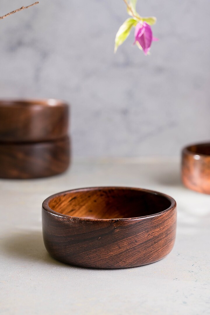 Brown Wooden Bowls (Set of 4) by Araana Home at Pernia's Pop Up Shop