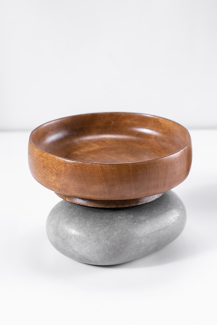 Brown Wooden Handcrafted Bowl (Set of 2) by Araana Home