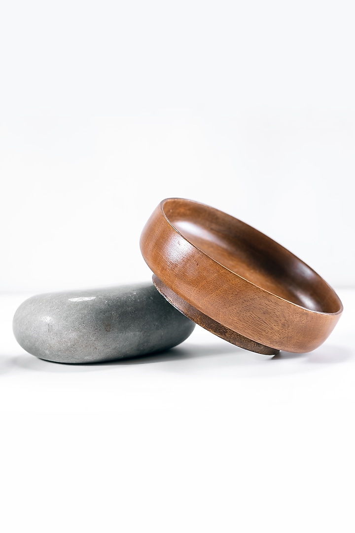 Brown Wooden Handcrafted Bowl (Set of 2) by Araana Home at Pernia's Pop Up Shop