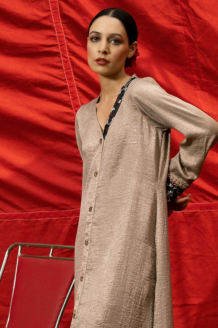 Golden Hammer Georgette Tunic Set by Aradhana & Aparna at Pernia's Pop Up Shop