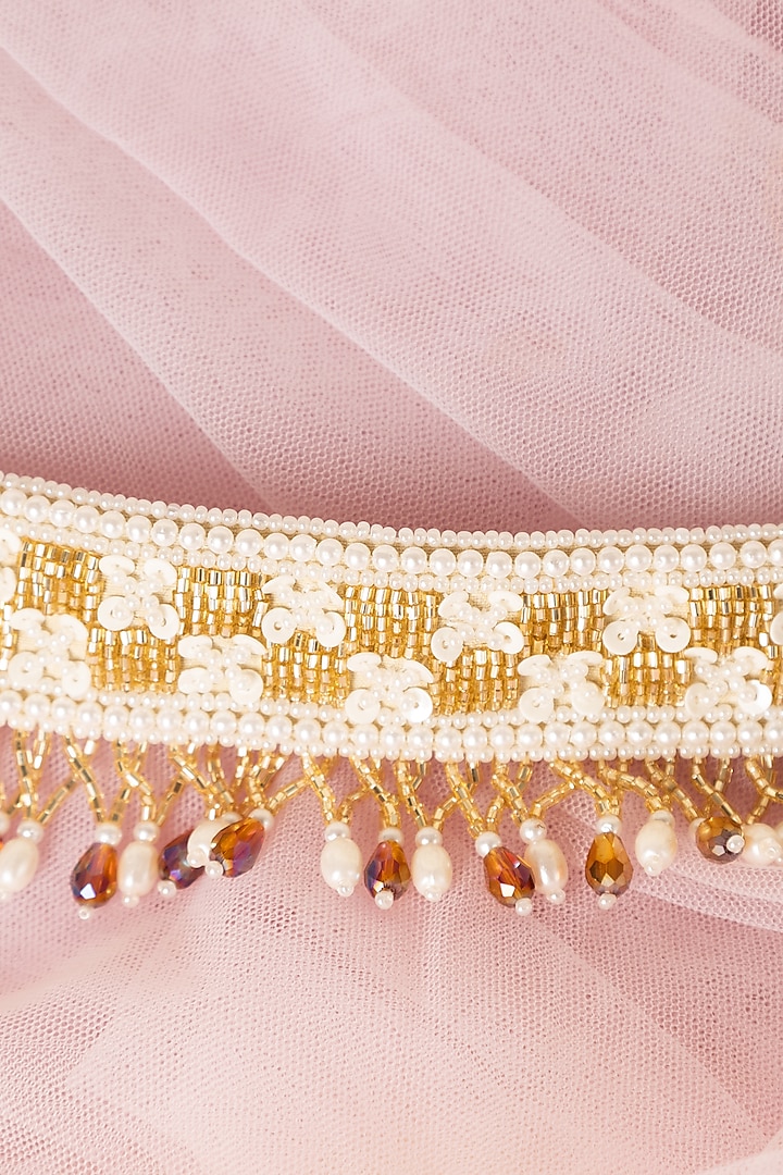 Gold Raw Silk Embellished Belt by Ara Studio at Pernia's Pop Up Shop
