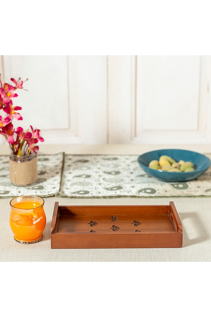 Brown Engineered Wood Tray by Aarav Designs at Pernia's Pop Up Shop