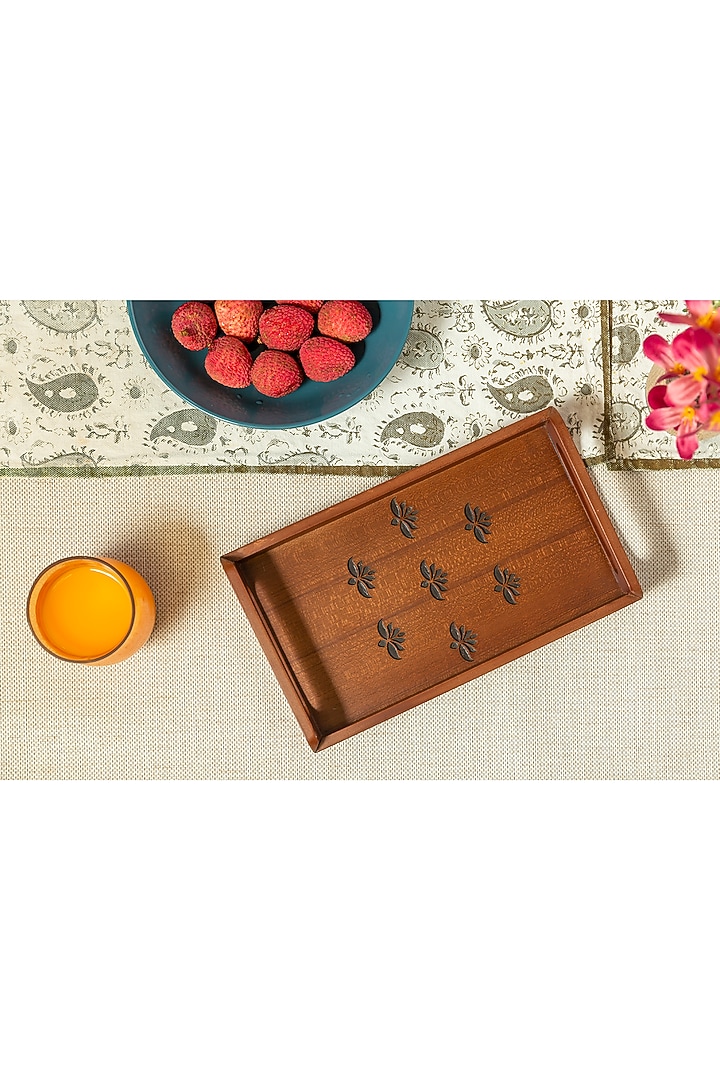 Brown Engineered Wood Tray by Aarav Designs at Pernia's Pop Up Shop