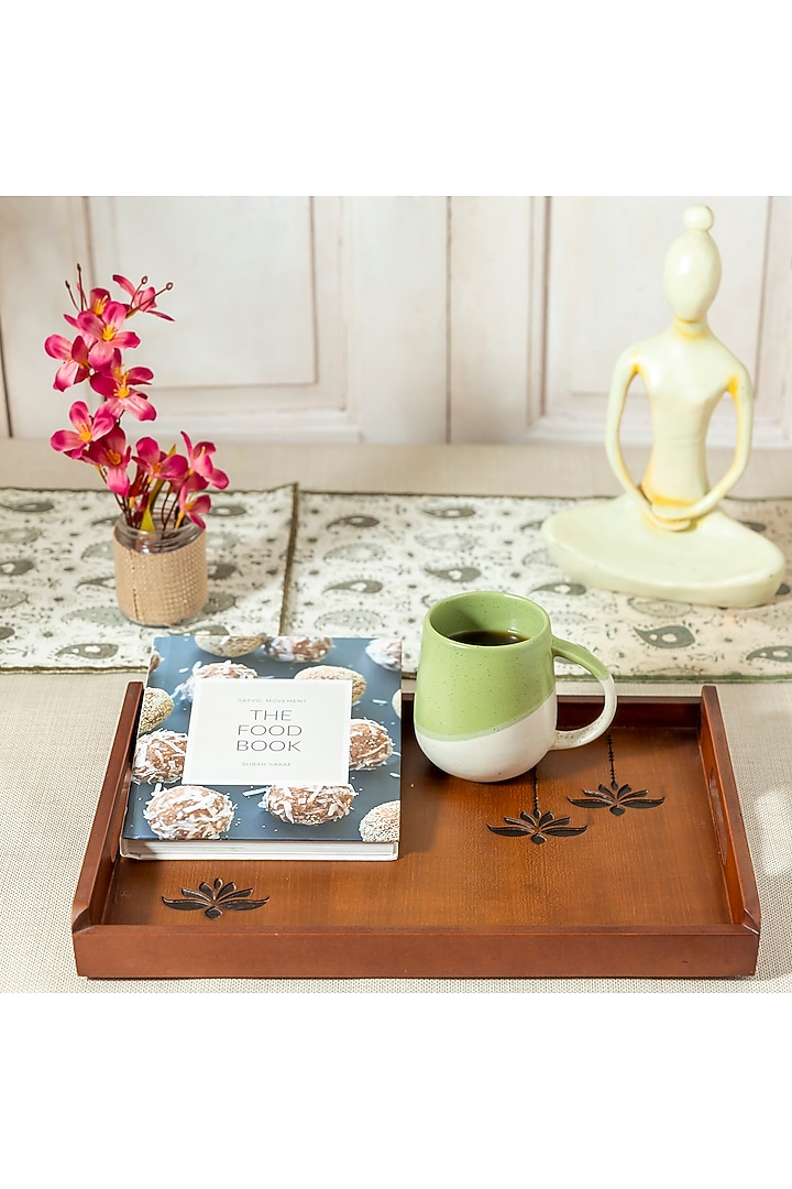 Brown Engineered Wood Tray by Aarav Designs at Pernia's Pop Up Shop