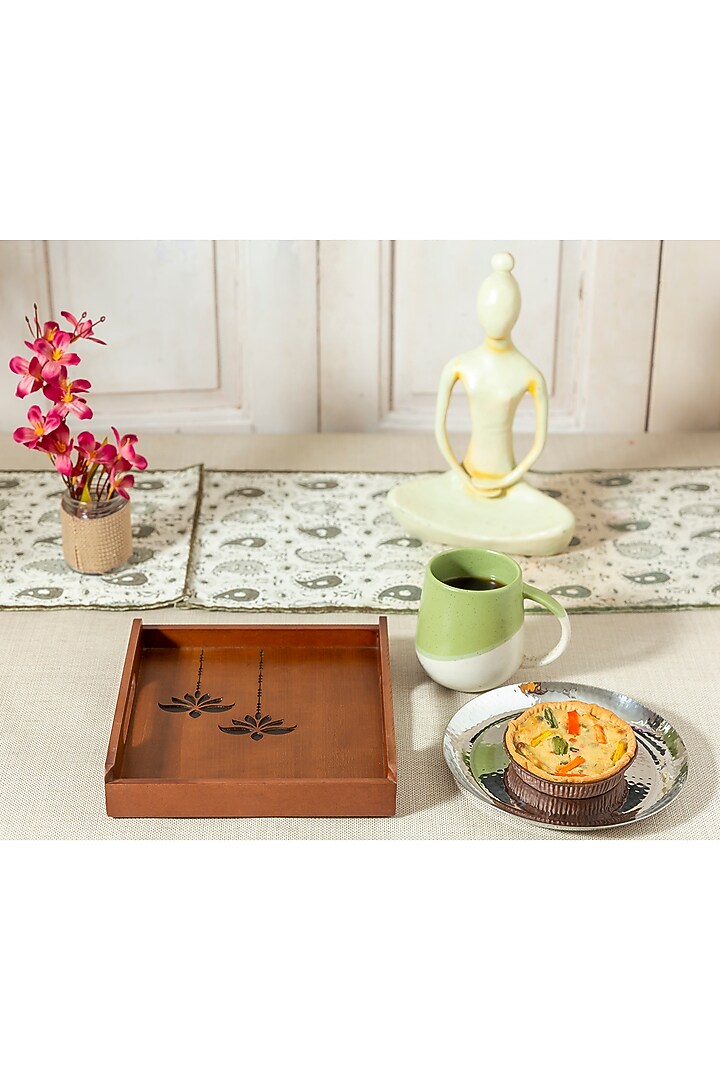 Brown Engineered Wood Tray by Aarav Designs at Pernia's Pop Up Shop