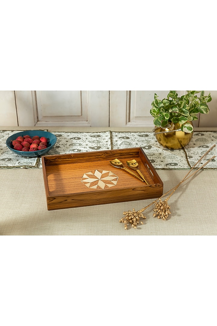 Brown Sheesham Wood Tray by Aarav Designs at Pernia's Pop Up Shop