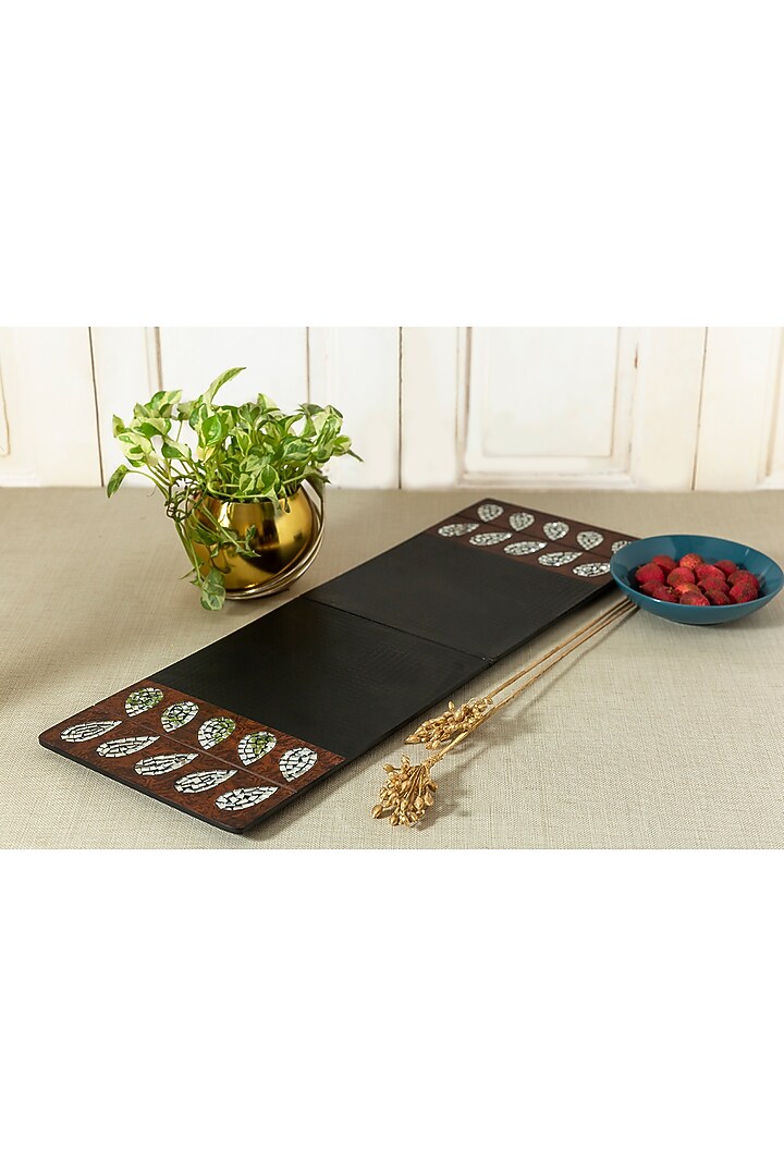 Black Engineer Wood Table Runner by Aarav Designs at Pernia's Pop Up Shop