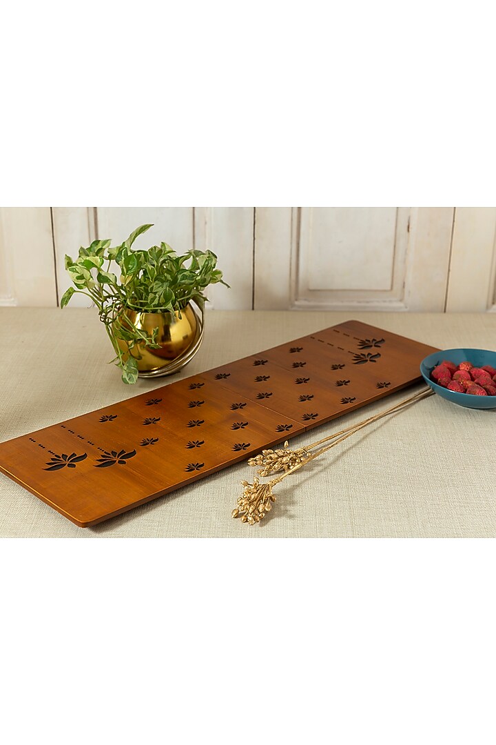 Brown Engineer Wood Table Runner by Aarav Designs at Pernia's Pop Up Shop