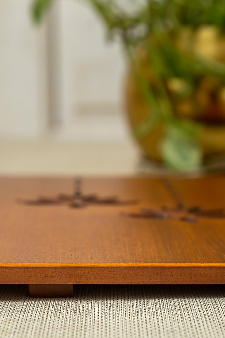 Brown Engineer Wood Table Runner by Aarav Designs at Pernia's Pop Up Shop