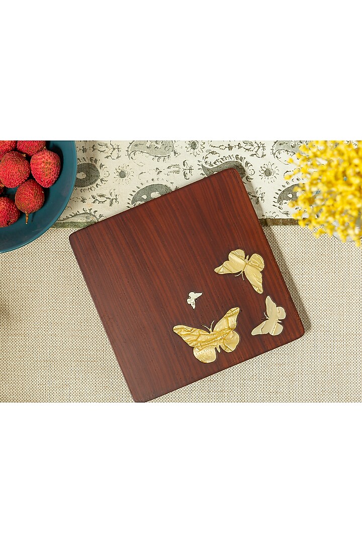 Maroon Engineer Wood Trivets by Aarav Designs at Pernia's Pop Up Shop