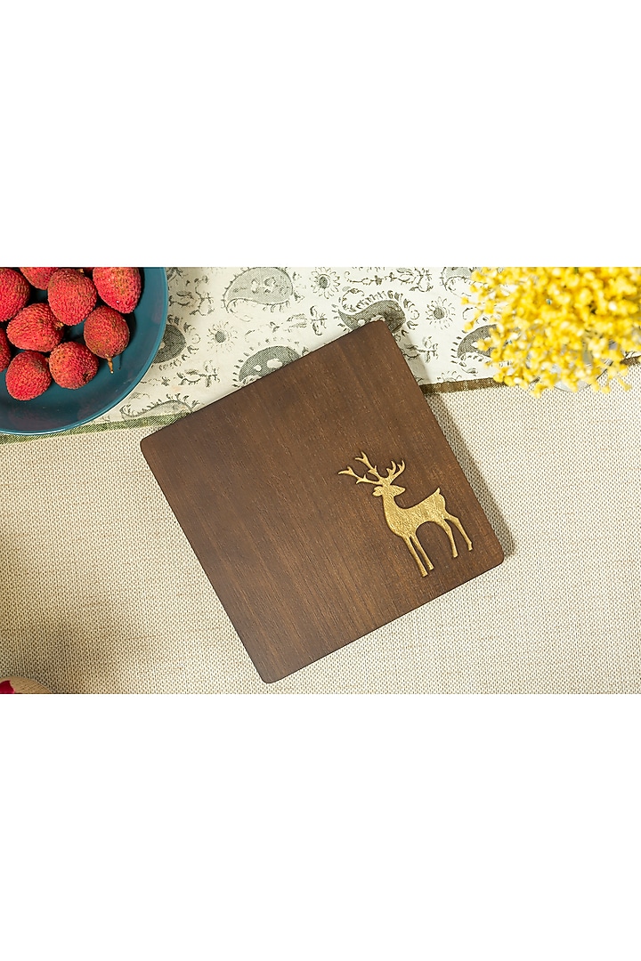 Brown Engineer Wood Trivets by Aarav Designs at Pernia's Pop Up Shop