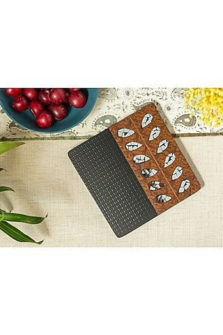 Black & Brown Engineer Wood Trivets by Aarav Designs