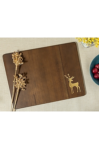Brown Engineer Wood Table Mats by Aarav Designs