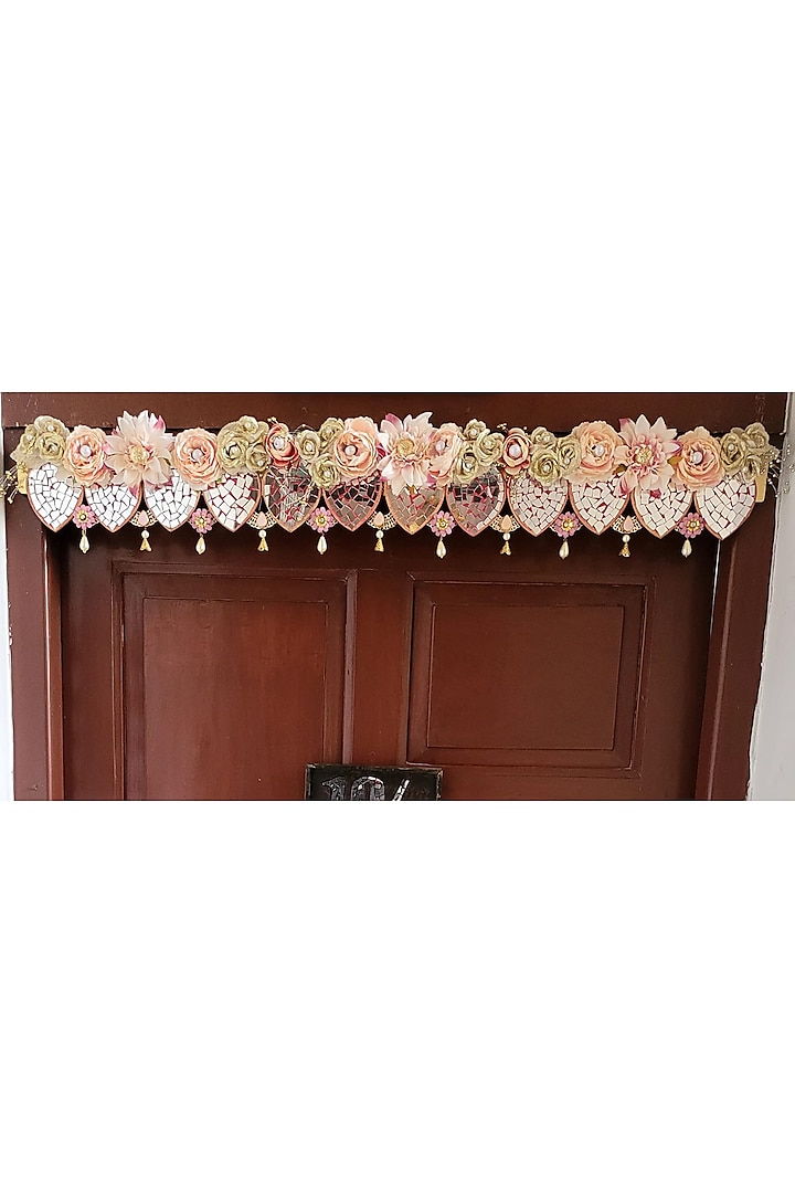 Multi-Colored Engineer Wood Metal & Cloth Flower Toran by Aarav Designs