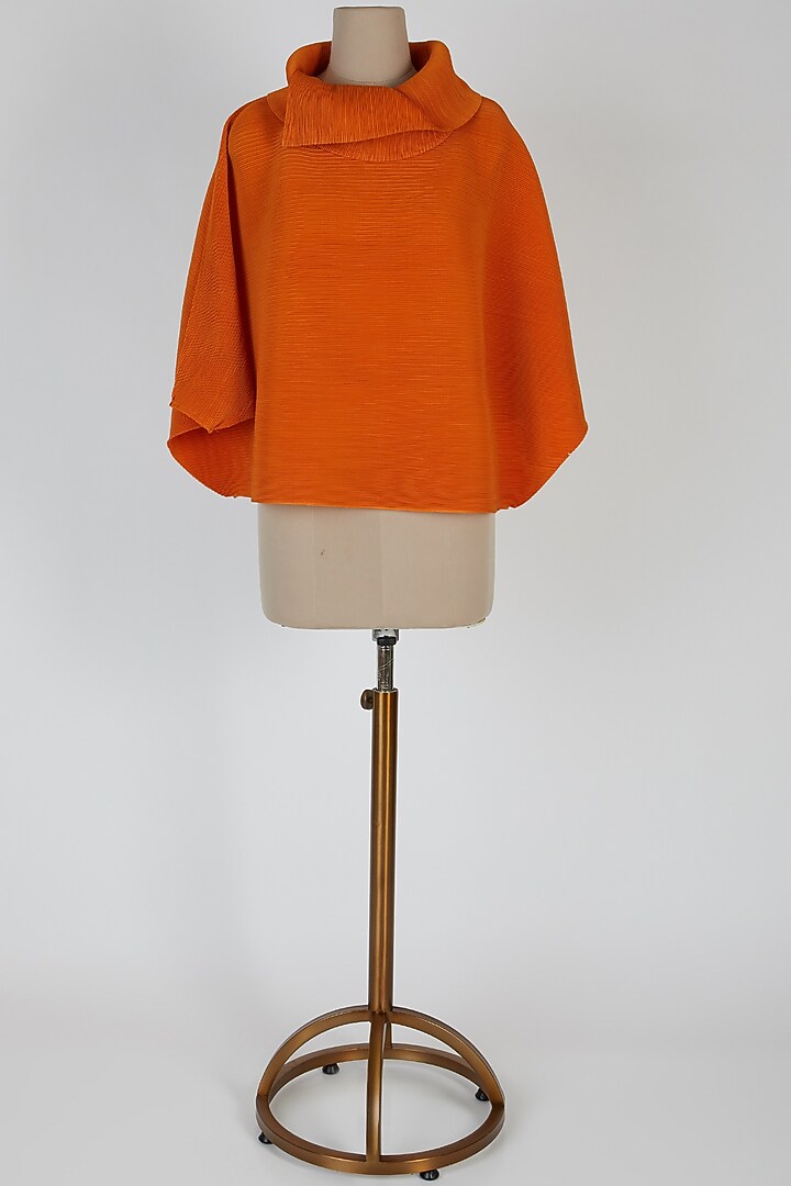 Orange Pleated Top by Arab Crab at Pernia's Pop Up Shop