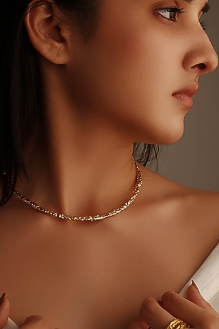 Gold Plated Handcrafted Choker Necklace by Aaree Accessories