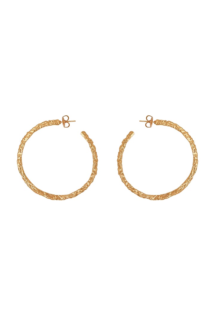 Gold Plated Hoop Handcrafted Earrings by Aaree Accessories at Pernia's Pop Up Shop