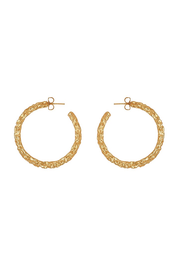 Gold Plated Hoop Handcrafted Earrings by Aaree Accessories at Pernia's Pop Up Shop