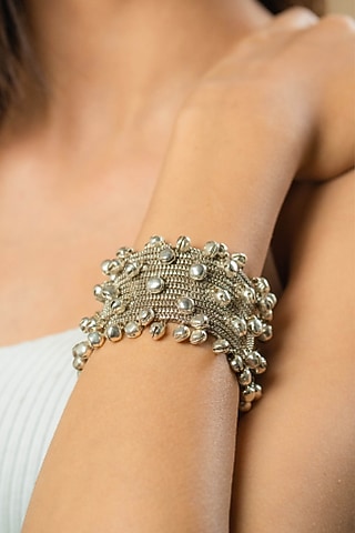Silver Finish Handcrafted Bracelet by Aaree Accessories