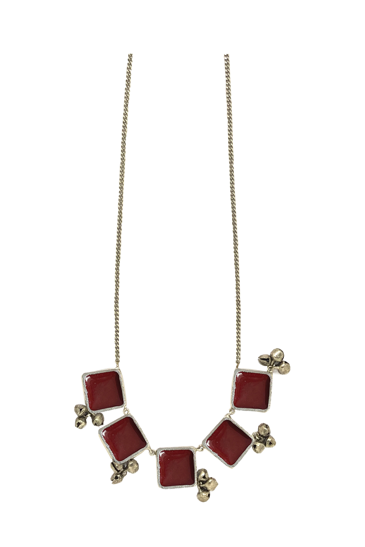 Two Tone Finish Handcrafted Enamel Long Necklace by Aaree Accessories