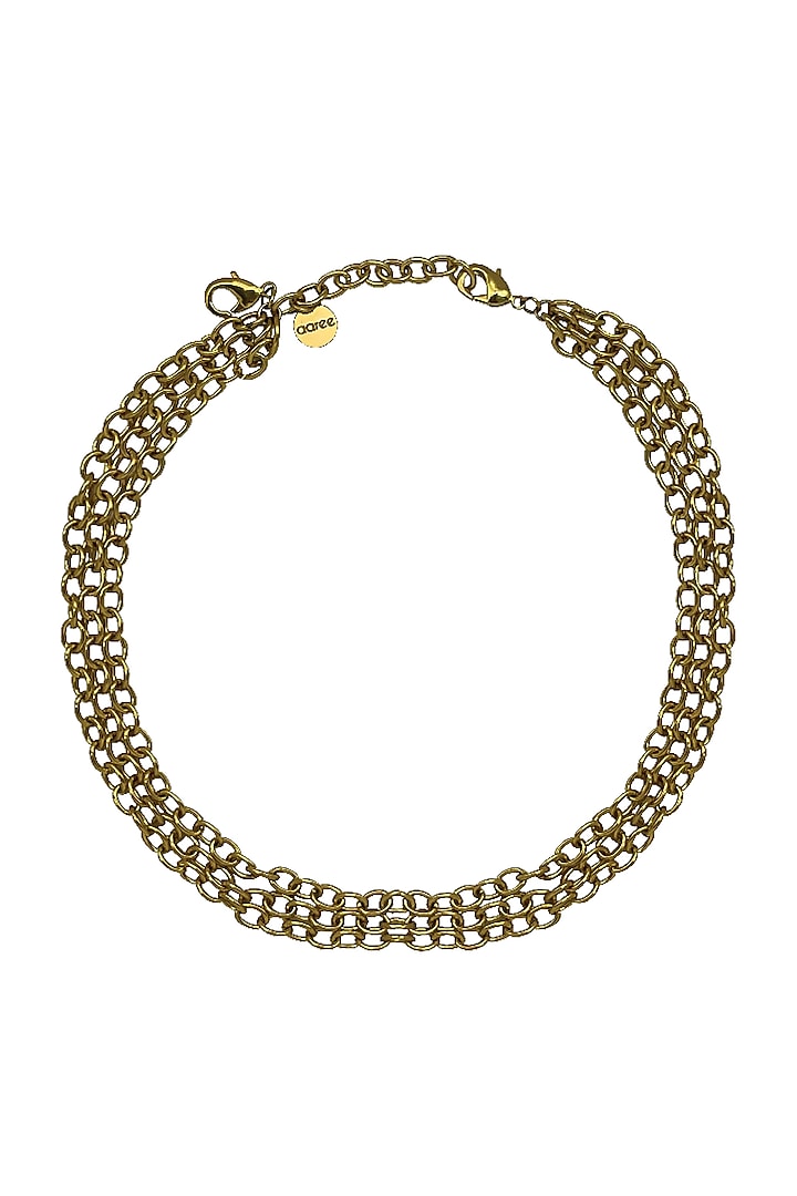 Gold Finish Choker Necklace by Aaree Accessories