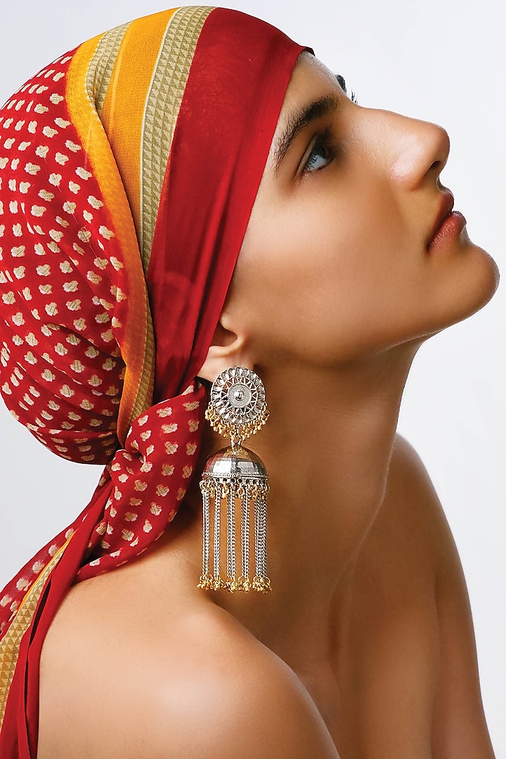 Two Tone Finish Dangler Earrings by Aaree Accessories