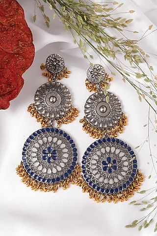 Two Tone Finish Dangler Earrings by Aaree Accessories