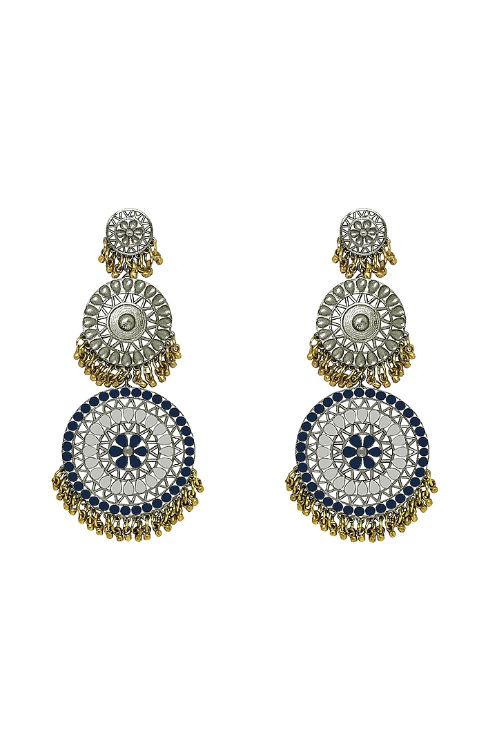 Two Tone Finish Dangler Earrings by Aaree Accessories at Pernia's Pop Up Shop
