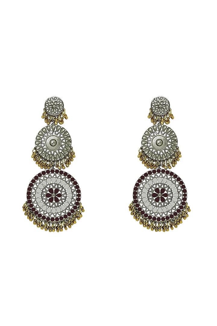 Two Tone Finish Dangler Earrings by Aaree Accessories at Pernia's Pop Up Shop