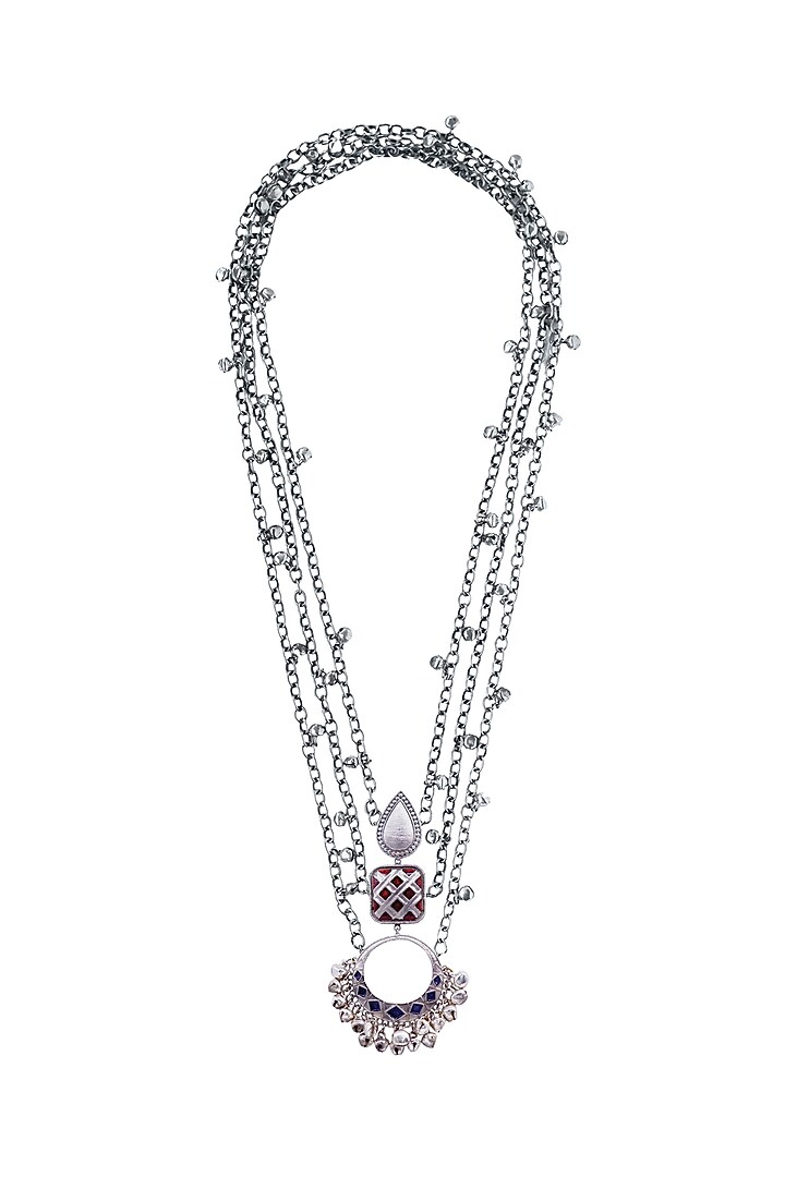 Two-Tone Finish Enamelled Long Necklace by Aaree Accessories at Pernia's Pop Up Shop