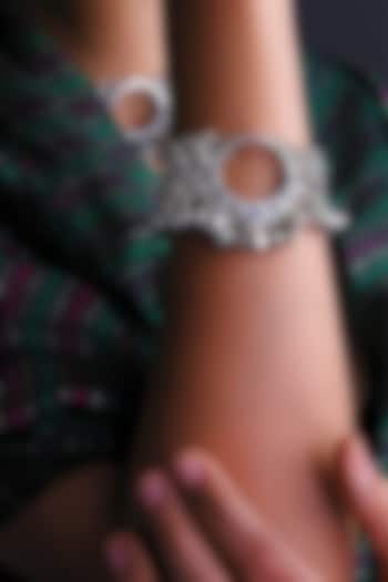 Silver Blue Stone Enamelled Bracelet by Aaree Accessories