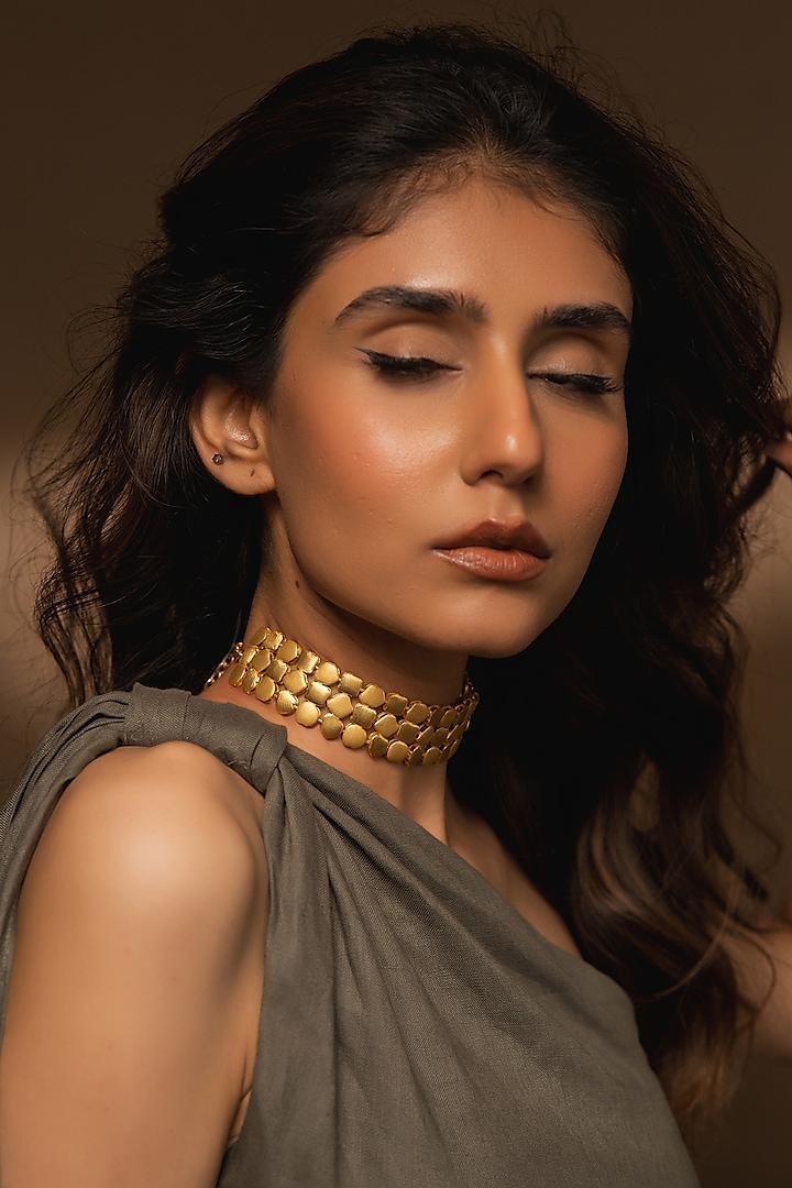 Gold Plated Tara Handcrafted Choker Necklace by Aaree Accessories