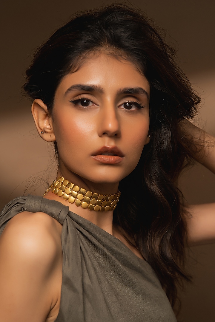 Gold Plated Tara Handcrafted Choker Necklace by Aaree Accessories at Pernia's Pop Up Shop