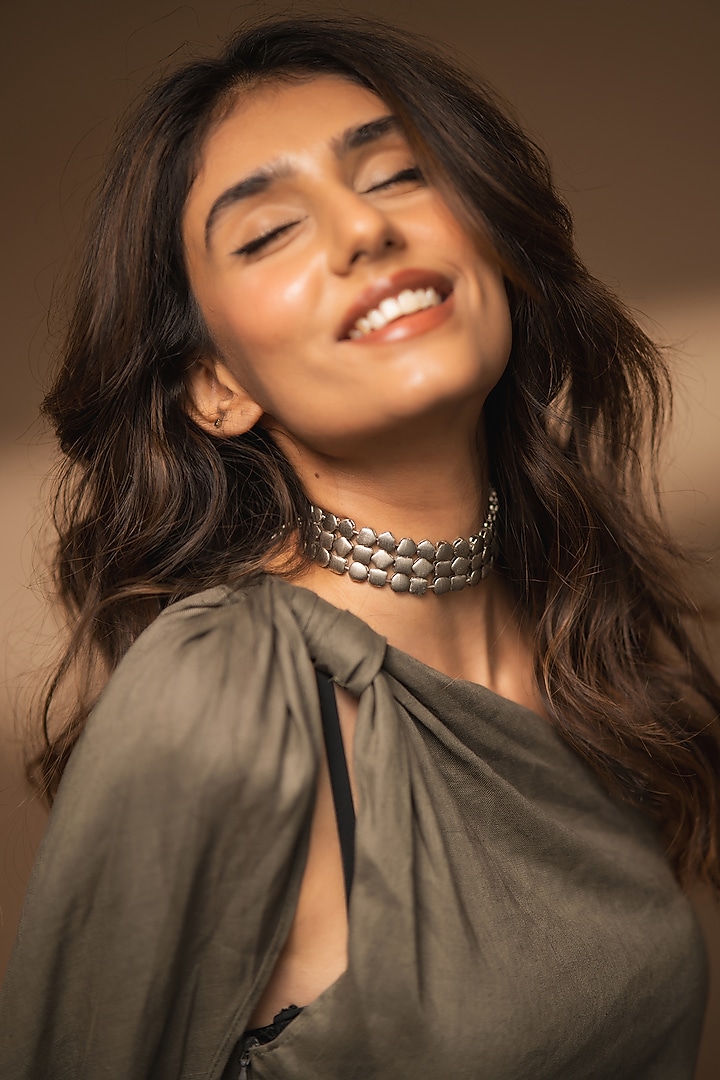Silver Finish Tara Handcrafted Choker Necklace by Aaree Accessories at Pernia's Pop Up Shop