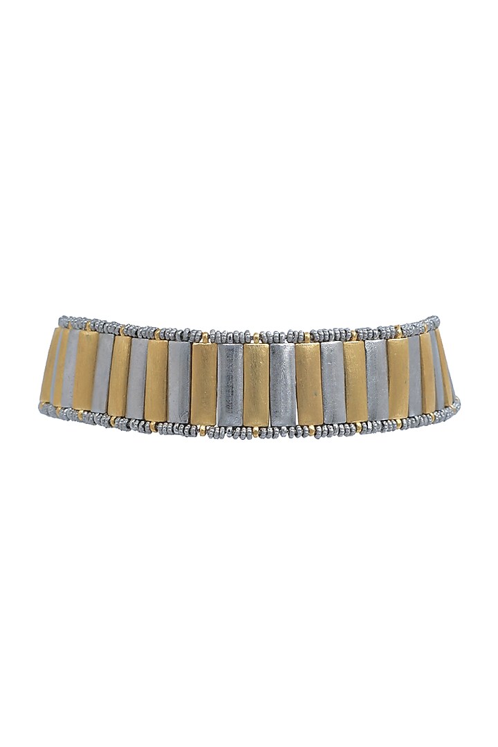 Two-Tone Plated Sitara Handcrafted Choker Necklace by Aaree Accessories at Pernia's Pop Up Shop