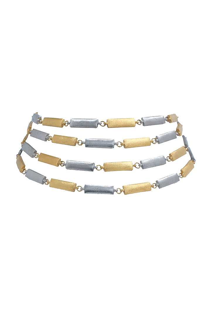 Two-Tone Plated Sitara Handcrafted Choker Necklace by Aaree Accessories at Pernia's Pop Up Shop
