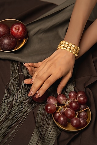 Gold Finish Handcrafted Bracelet by Aaree Accessories