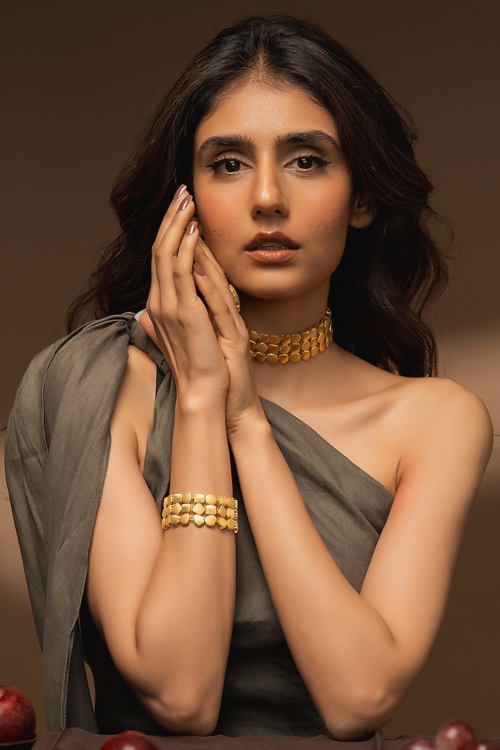 Gold Finish Handcrafted Bracelet by Aaree Accessories at Pernia's Pop Up Shop