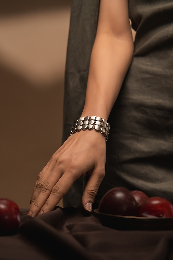 Silver Finish Handcrafted Bracelet by Aaree Accessories