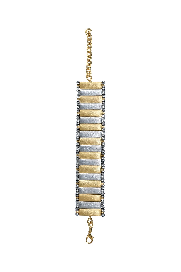 Two-Tone Plated Handcrafted Bracelet by Aaree Accessories at Pernia's Pop Up Shop