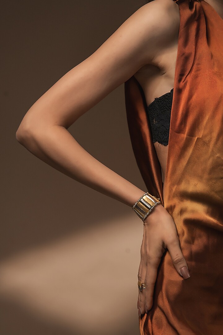 Two-Tone Plated Handcrafted Bracelet by Aaree Accessories at Pernia's Pop Up Shop